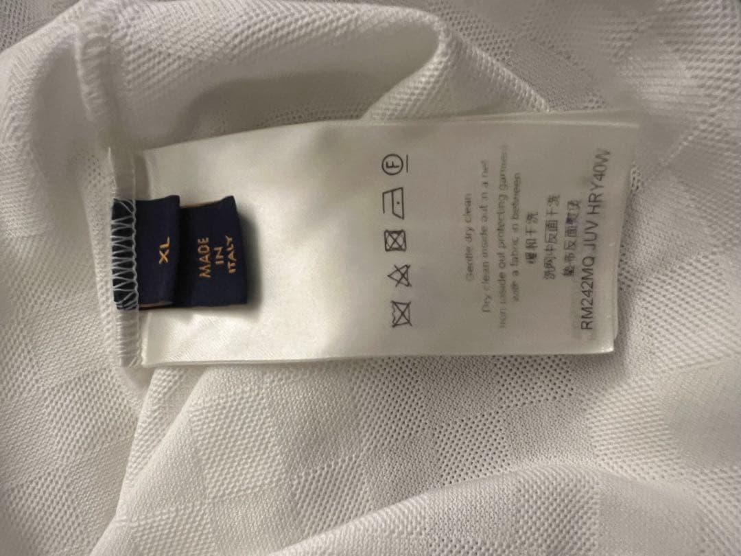 美品　ルイヴィトン　ダミエコットンピケTシャツ　ＸＬ