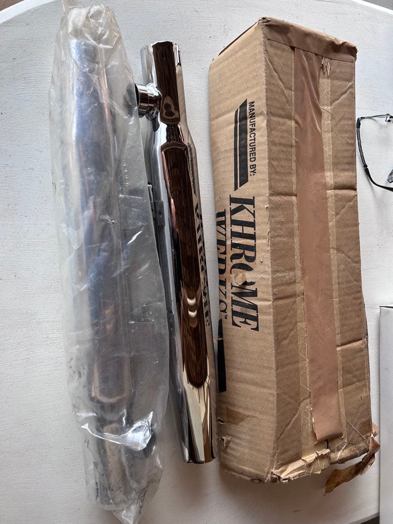 ハーレースポーツスター用 KHRM ステンレススチール クロームマフラー 2本