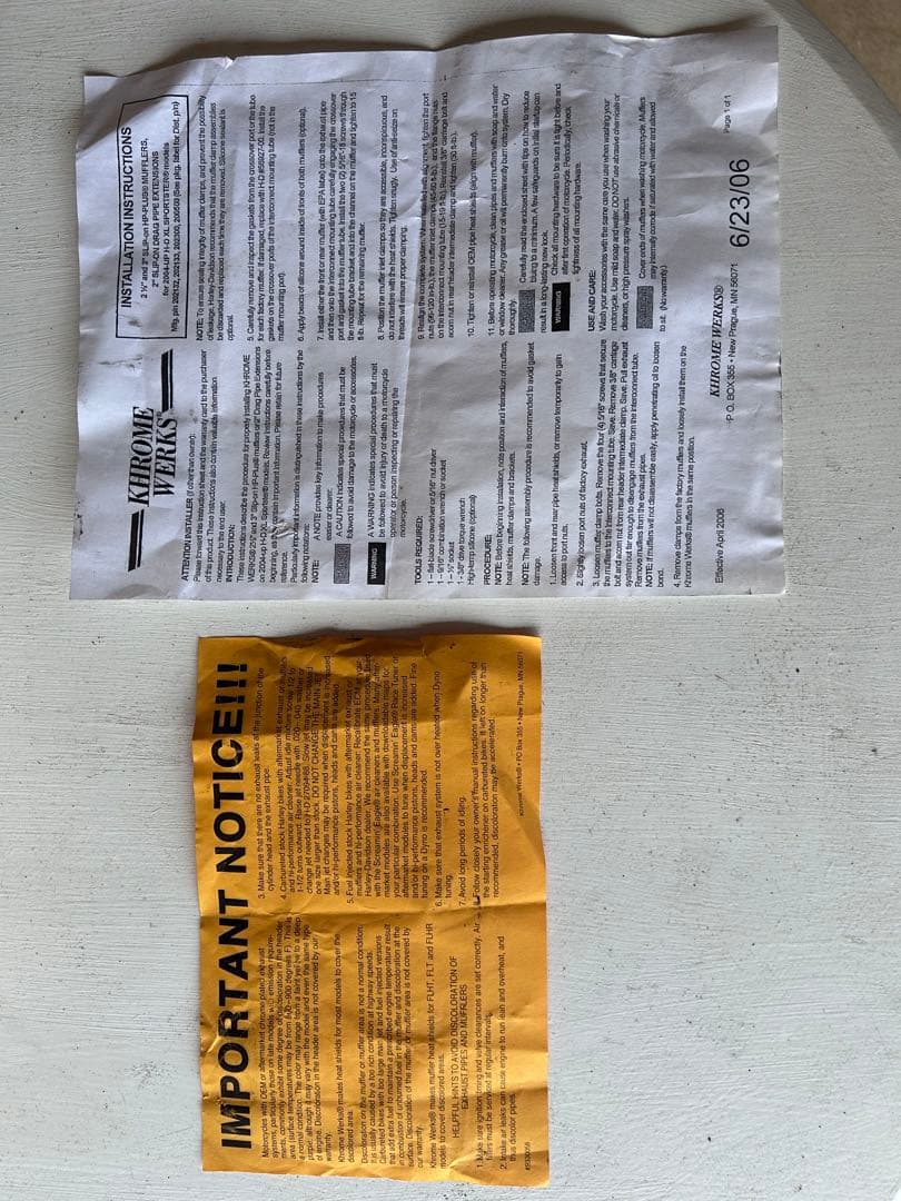 ハーレースポーツスター用 KHRM ステンレススチール クロームマフラー 2本