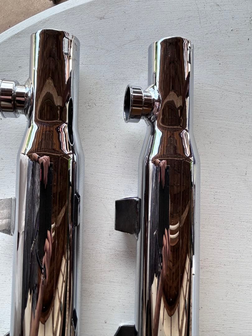 ハーレースポーツスター用 KHRM ステンレススチール クロームマフラー 2本