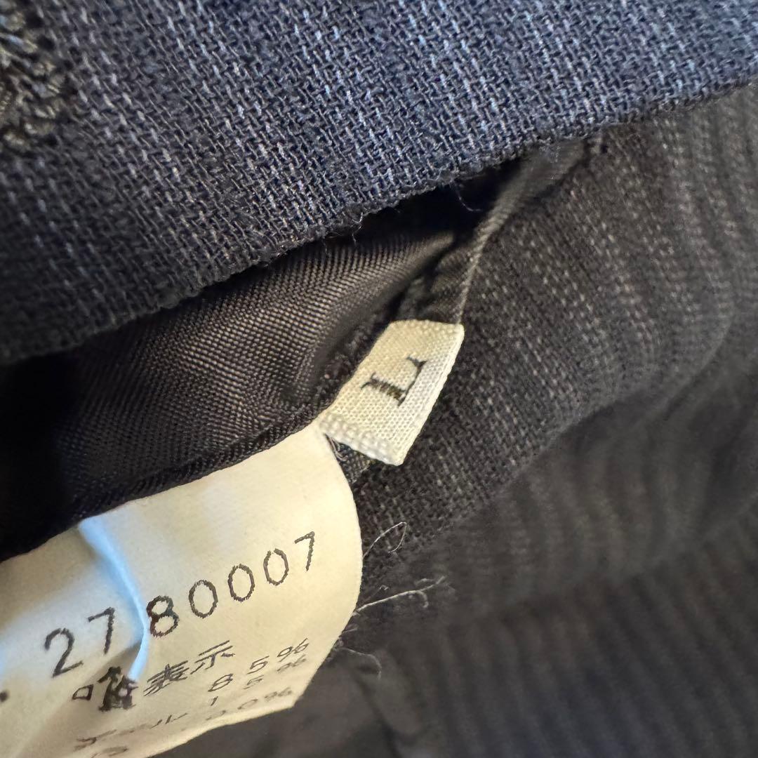 ガルニエ　ストライプ　ネイビー　ダブルブレスト スーツ　ヴィンテージ