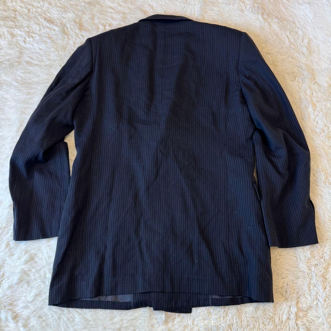 ガルニエ　ストライプ　ネイビー　ダブルブレスト スーツ　ヴィンテージ