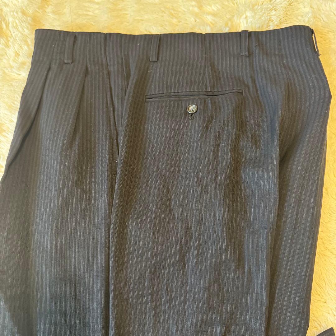 ガルニエ　ストライプ　ネイビー　ダブルブレスト スーツ　ヴィンテージ