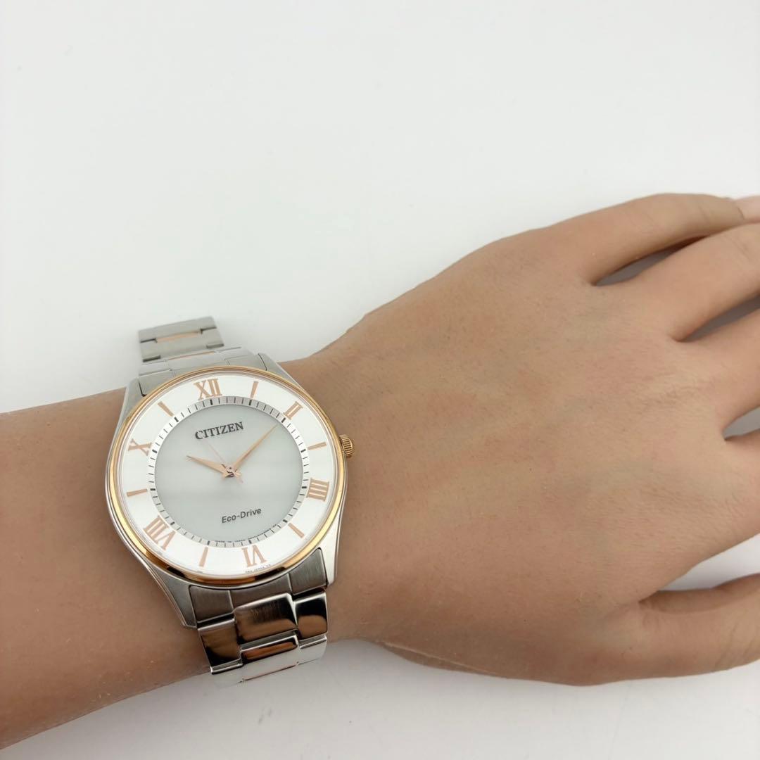 【希少】CITIZEN　腕時計　ソーラー　エコドライブ　純正ベルト　シルバー