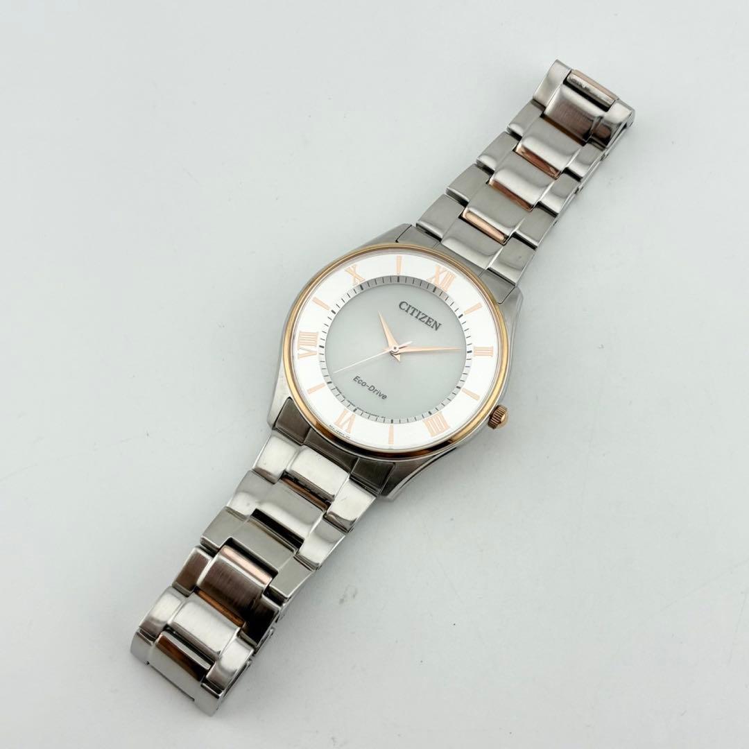 【希少】CITIZEN　腕時計　ソーラー　エコドライブ　純正ベルト　シルバー