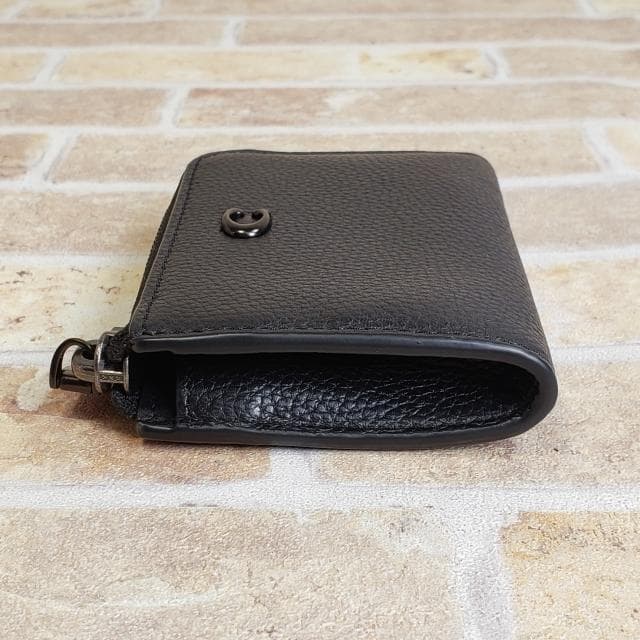 未使用 コーチ ☆ ペブルレザー Lジップ キーケース ブラック COACH