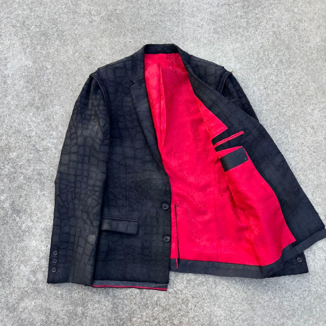 ROEN クロコ型押し テーラードジャケット 赤裏地 アーカイブ V系 ロック