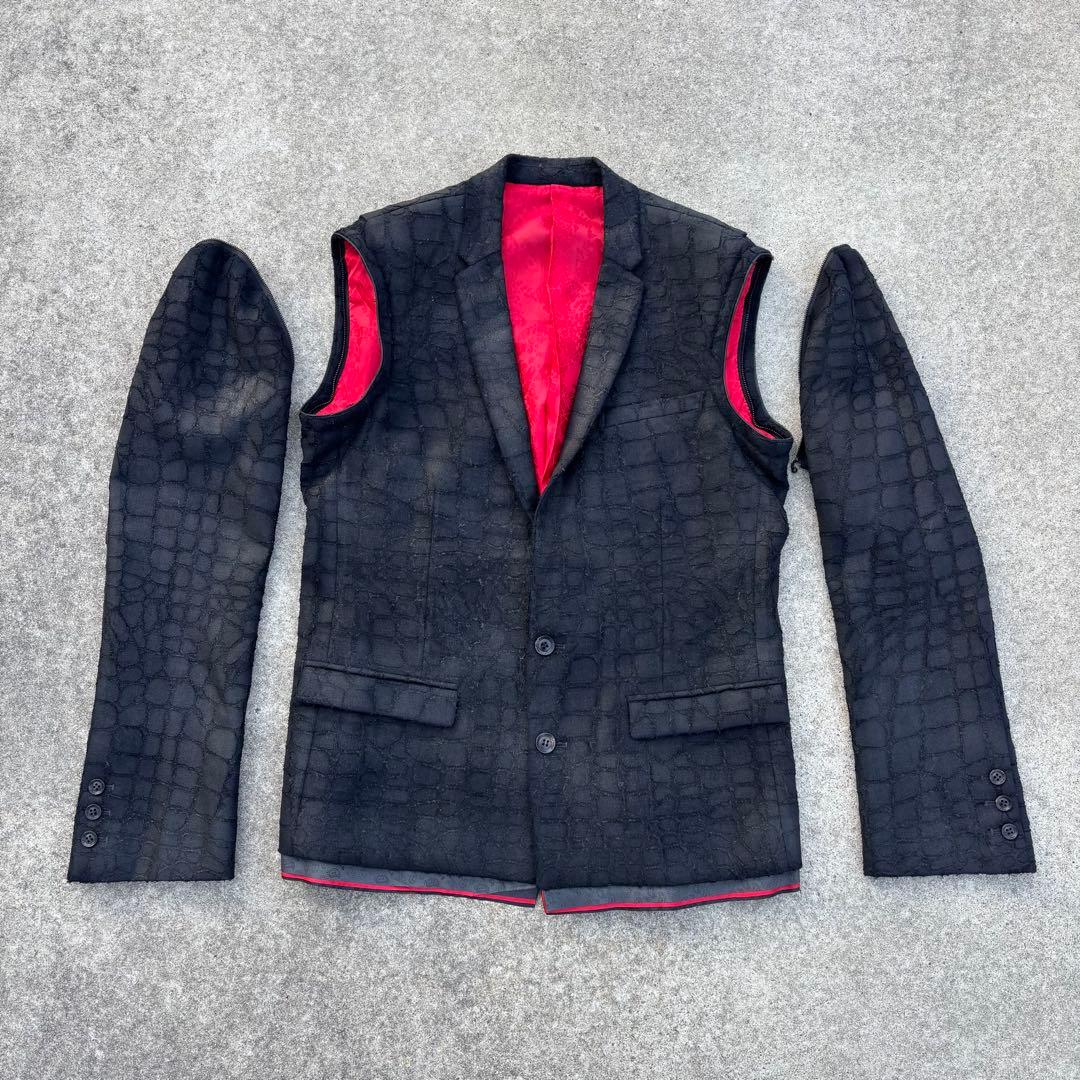 ROEN クロコ型押し テーラードジャケット 赤裏地 アーカイブ V系 ロック