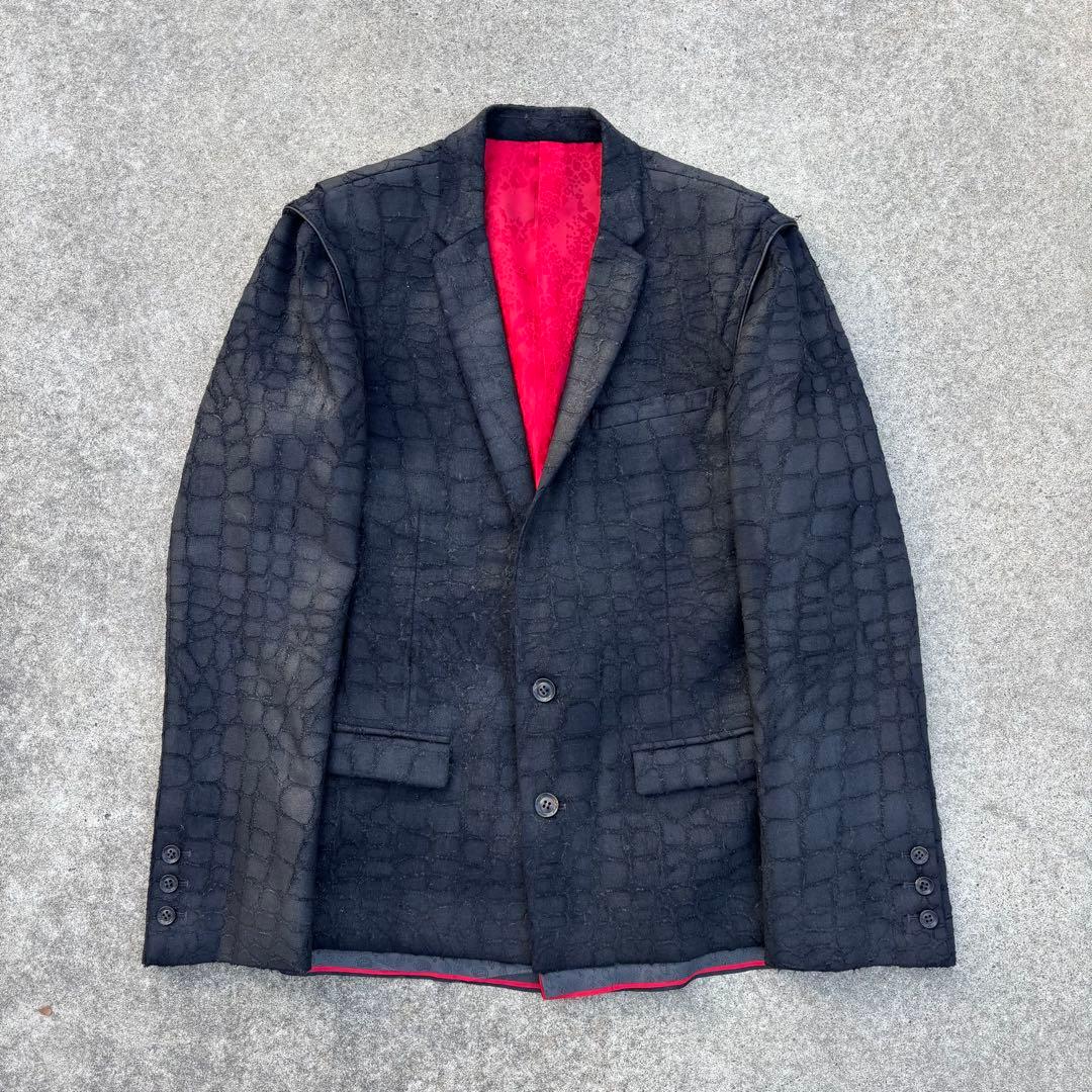 ROEN クロコ型押し テーラードジャケット 赤裏地 アーカイブ V系 ロック