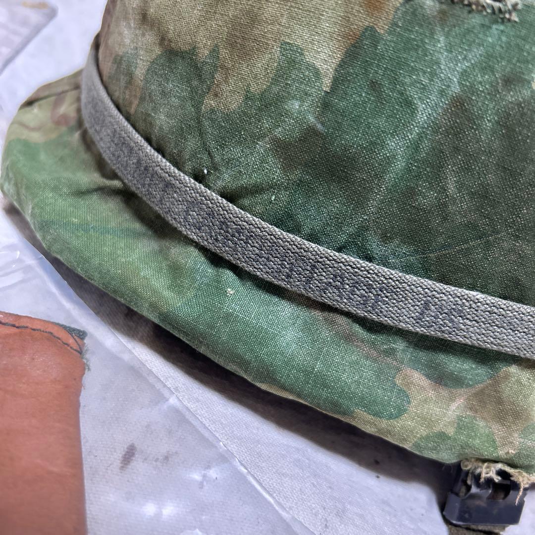 米軍実物 ナム戦 ヘルメットセット M1 ミッチェルカモ デッド汗止め付き