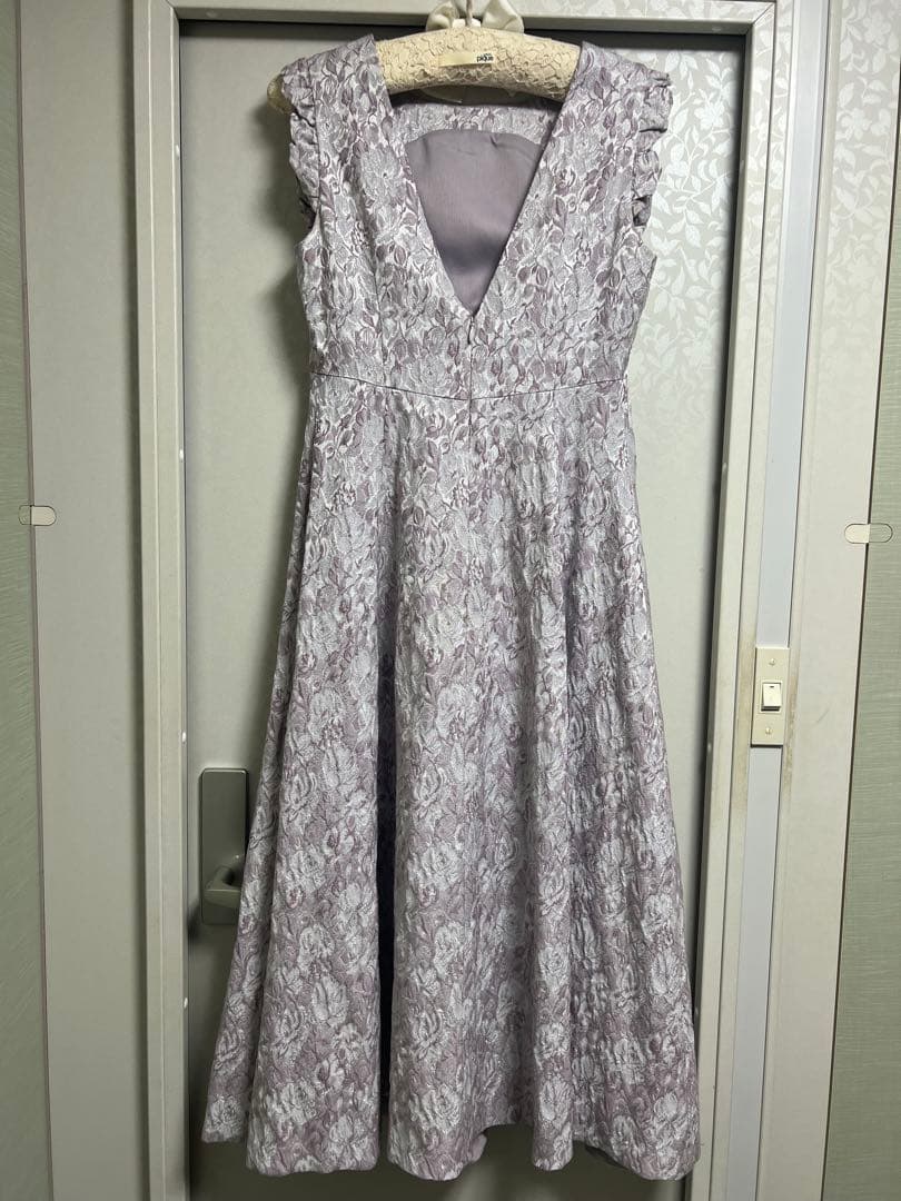 セルフォード 薄紫色 花柄 Aライン ワンピース