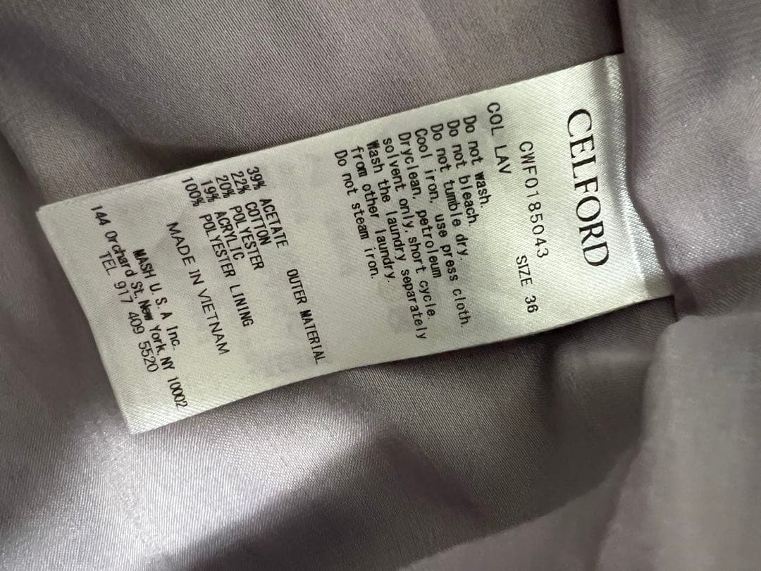 セルフォード 薄紫色 花柄 Aライン ワンピース