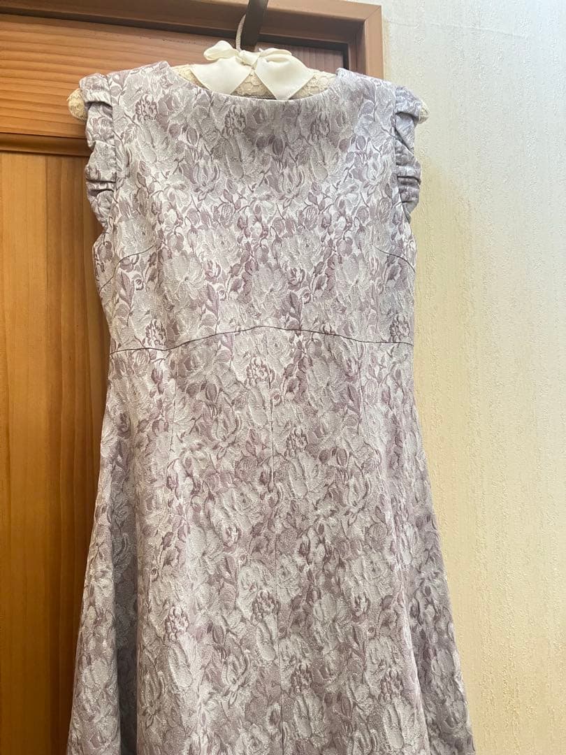 セルフォード 薄紫色 花柄 Aライン ワンピース