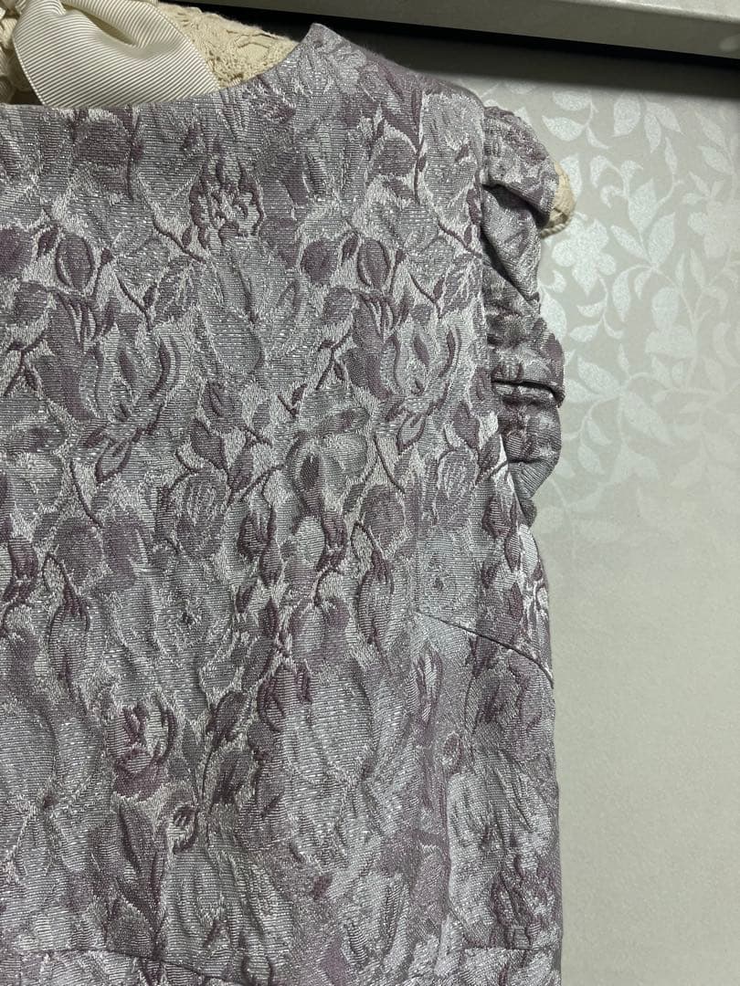 セルフォード 薄紫色 花柄 Aライン ワンピース