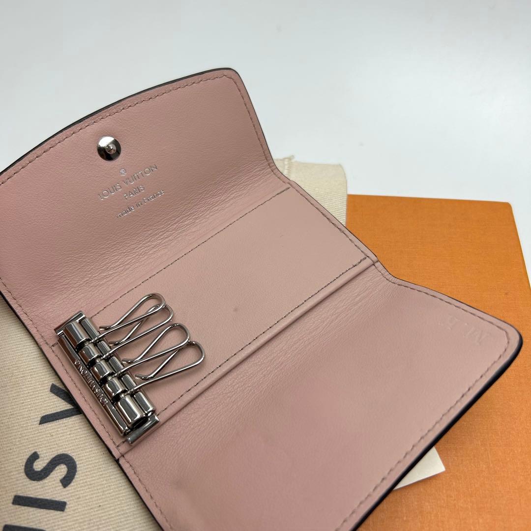 鑑定済 ルイヴィトン マヒナ ピンク キーケース 4連