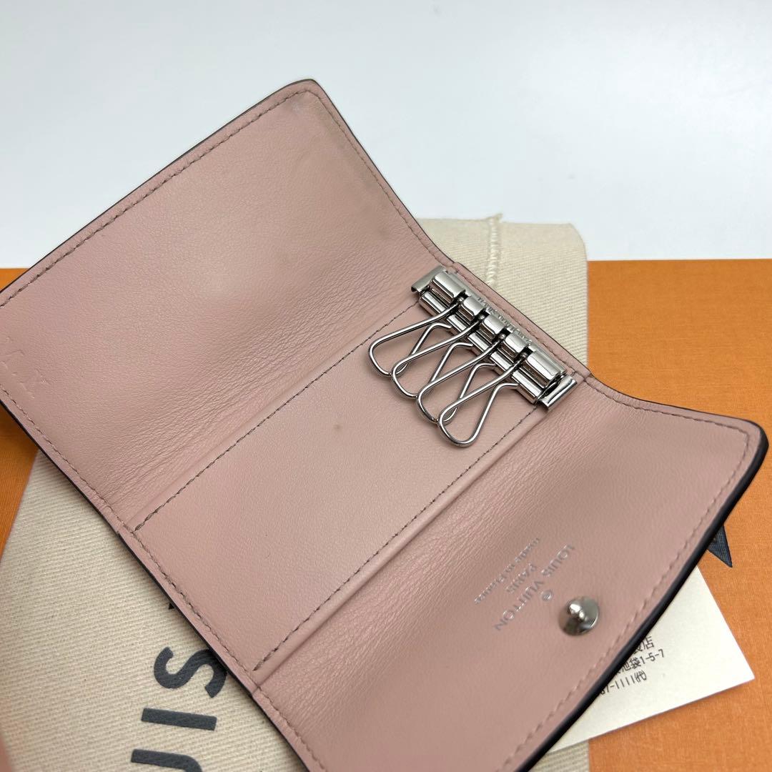 鑑定済 ルイヴィトン マヒナ ピンク キーケース 4連