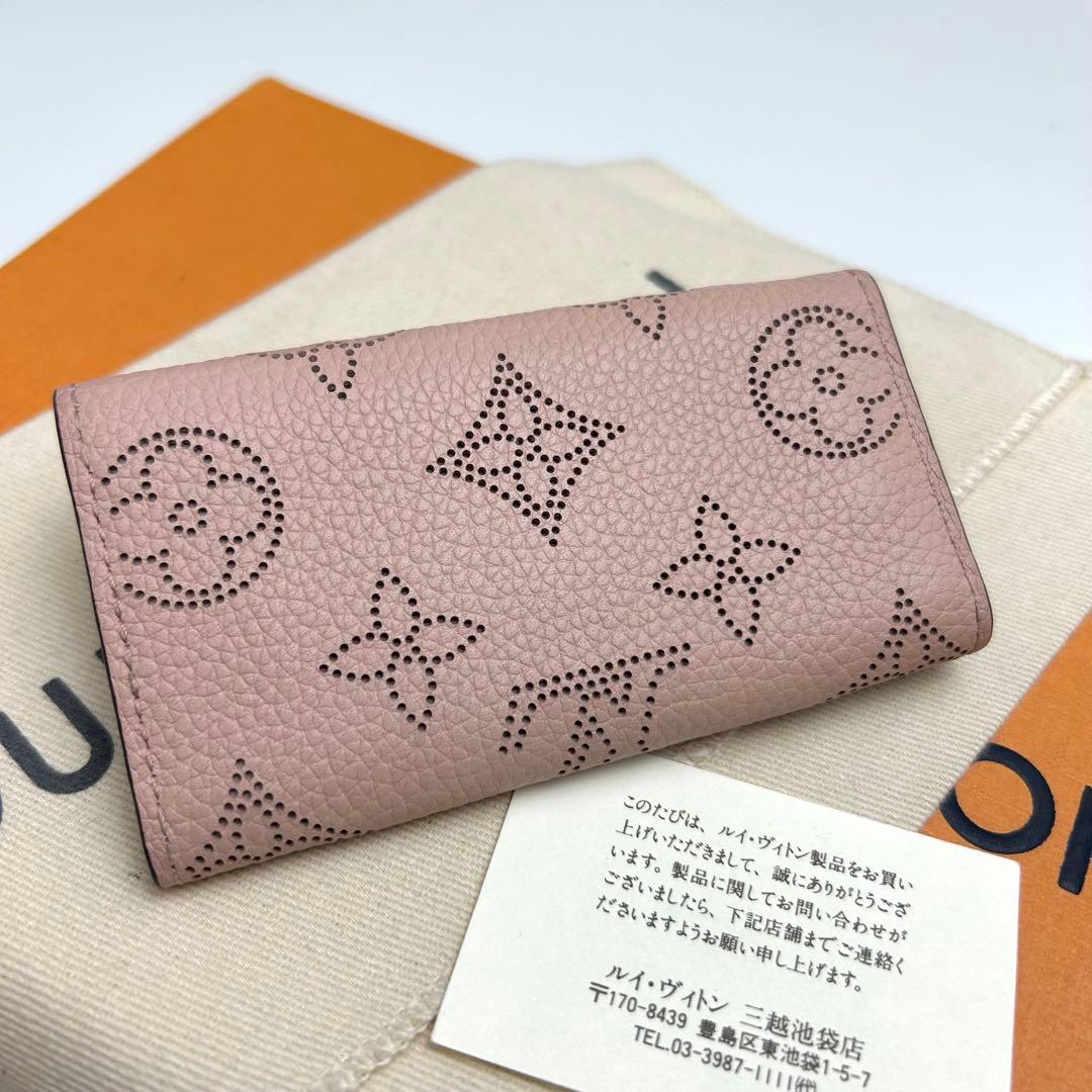 鑑定済 ルイヴィトン マヒナ ピンク キーケース 4連