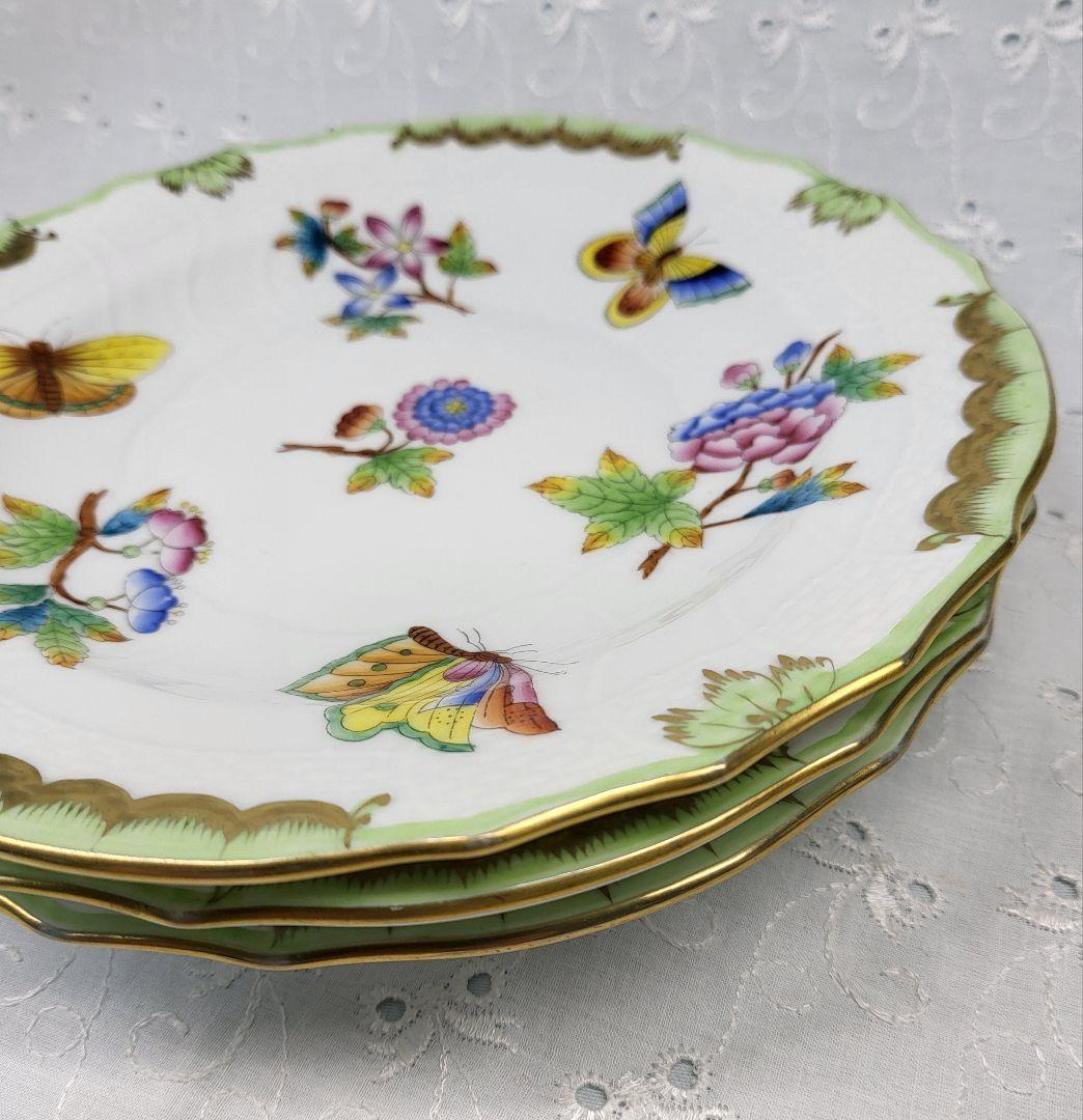 3枚✨ヘレンド ヴィクトリアブーケ サラダ デザート プレート19 皿 花蝶