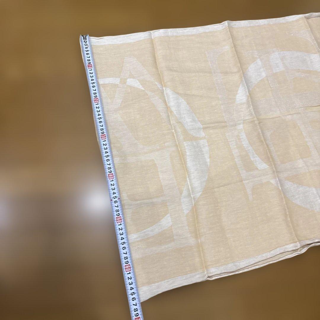 LOEWE ロエベ　ベージュ　フリンジ付き　大判　ストール　ショール　ロゴ入り