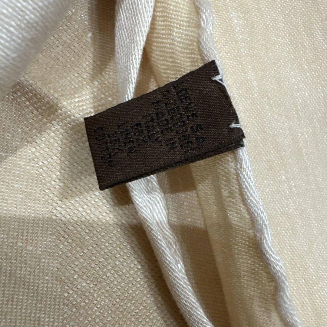 LOEWE ロエベ　ベージュ　フリンジ付き　大判　ストール　ショール　ロゴ入り