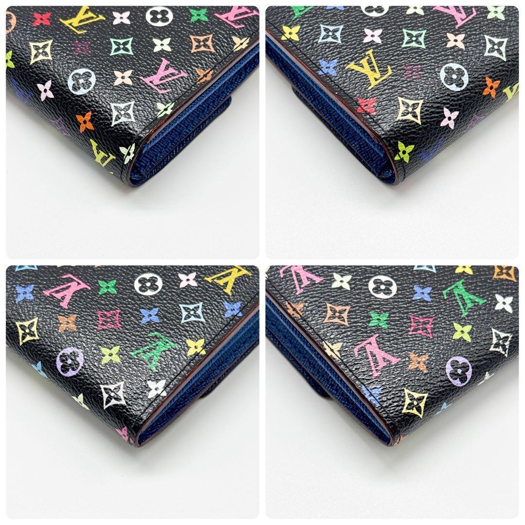 ルイヴィトン モノグラム ポルトフォイユ サラ マルチカラー 長財布 青 ブルー