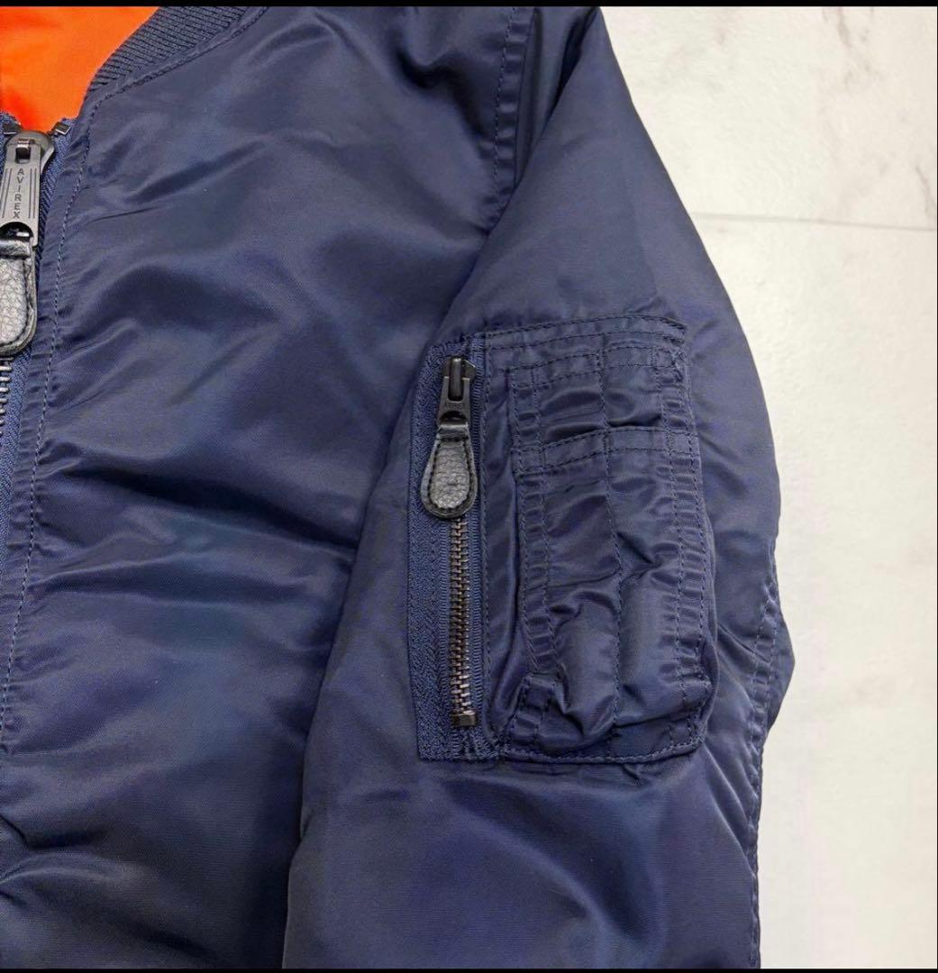 AVIREX MA-1 フライトジャケット　紺色　S ミリタリー　ボンバー