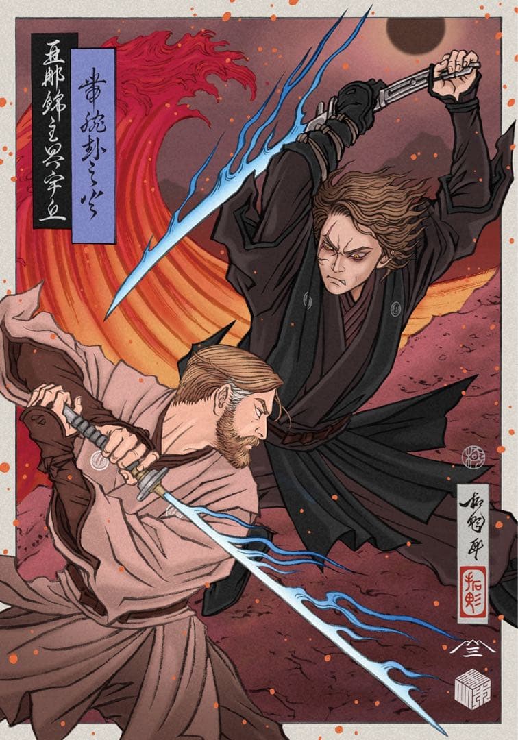 スターウォーズセレブレーション　バッジアートポスター　アナキン&オビワン