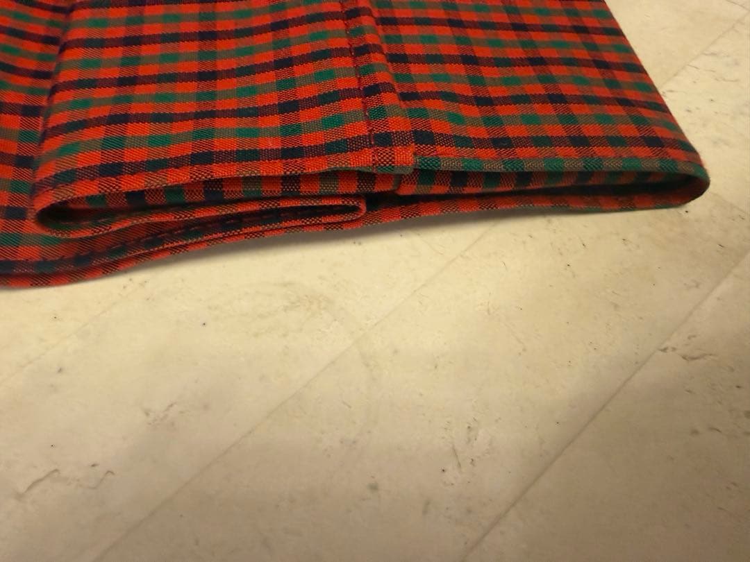 familiar 赤チェック トートバッグ 大