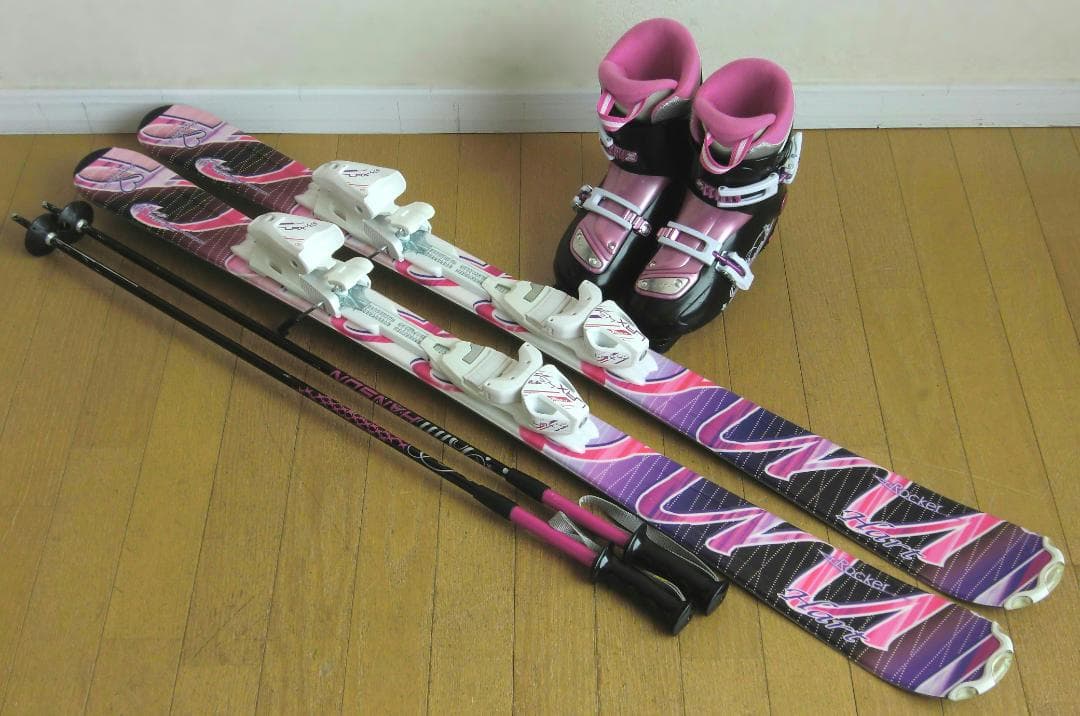 ■■送料無料■Hart■子供用スキーセット■板117/靴22■WAX済■女の子■