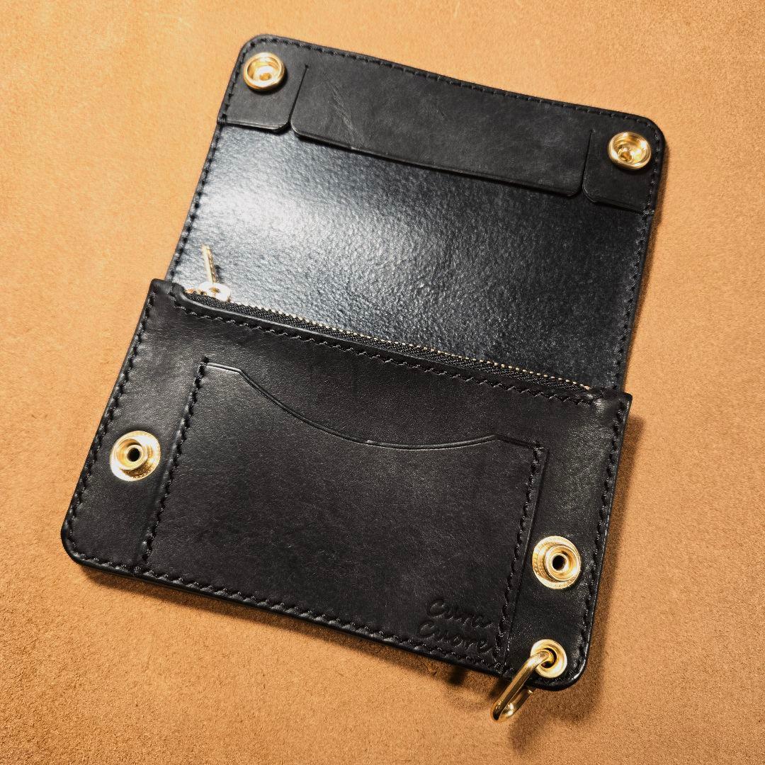 242ミドル トラッカーウォレット イタリアンレザーMARGOT【ブラック】