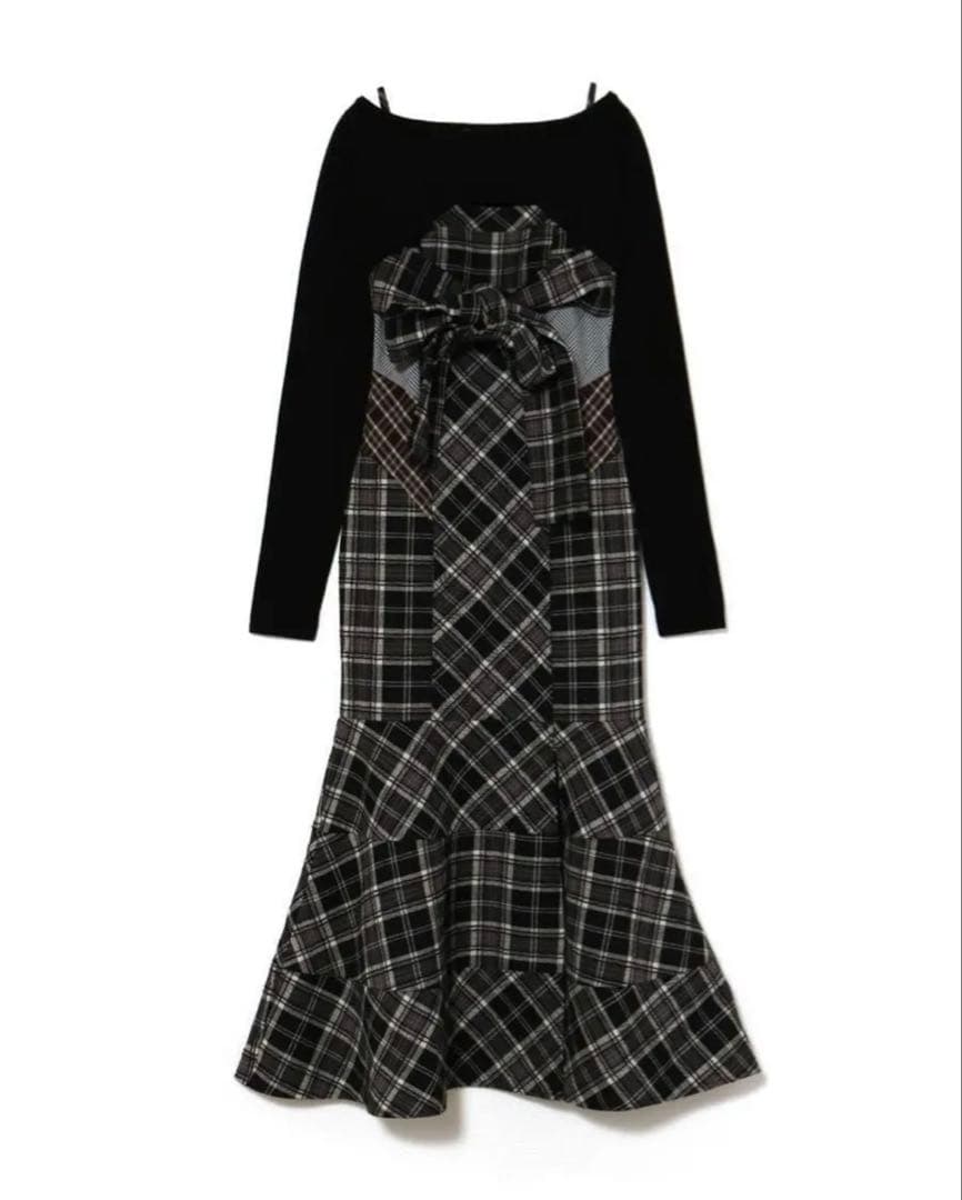 andmary Juni check dress ブラック