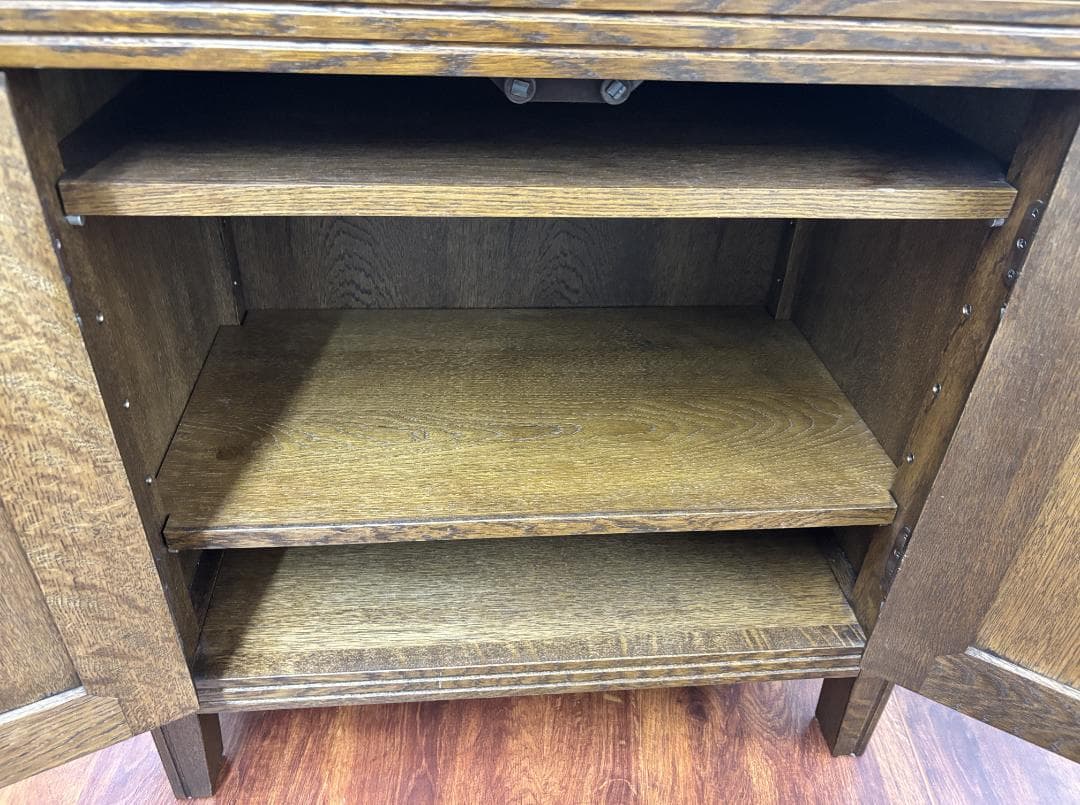 まう　勇峰工芸 雅 花柄キャビネット 道産ナラ材