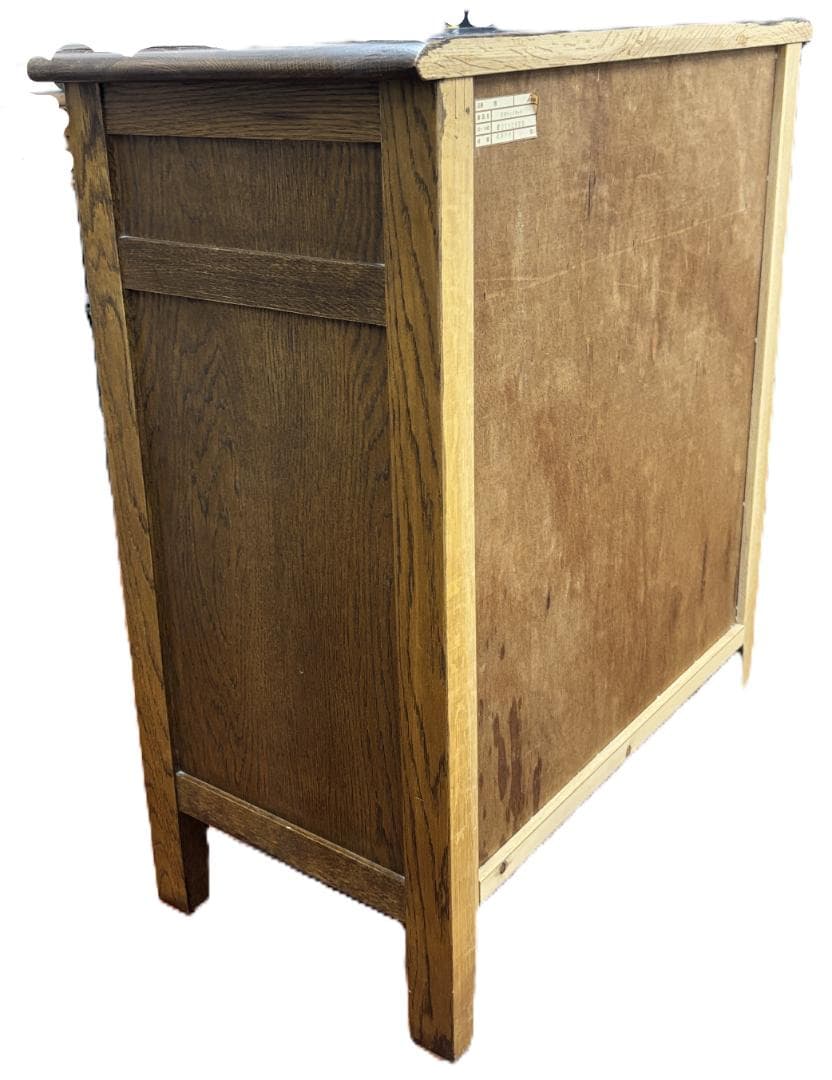 まう　勇峰工芸 雅 花柄キャビネット 道産ナラ材