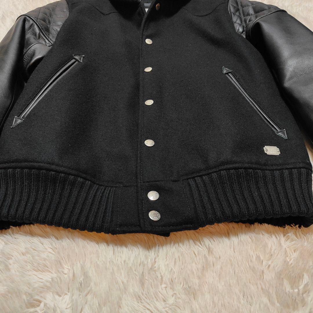 美品✨CRIMIE 袖レザー 牛革 ウール スタジアムジャケット M