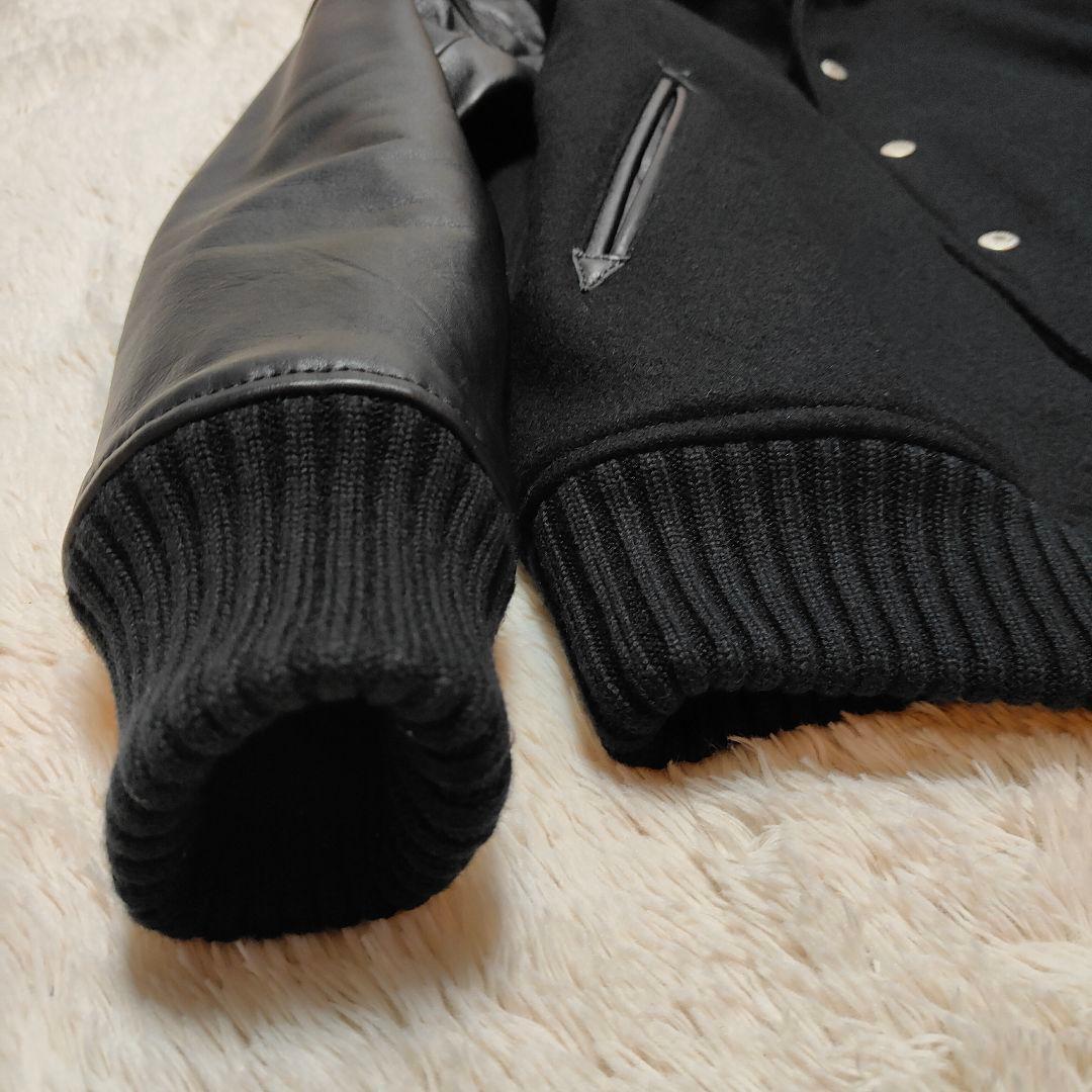 美品✨CRIMIE 袖レザー 牛革 ウール スタジアムジャケット M