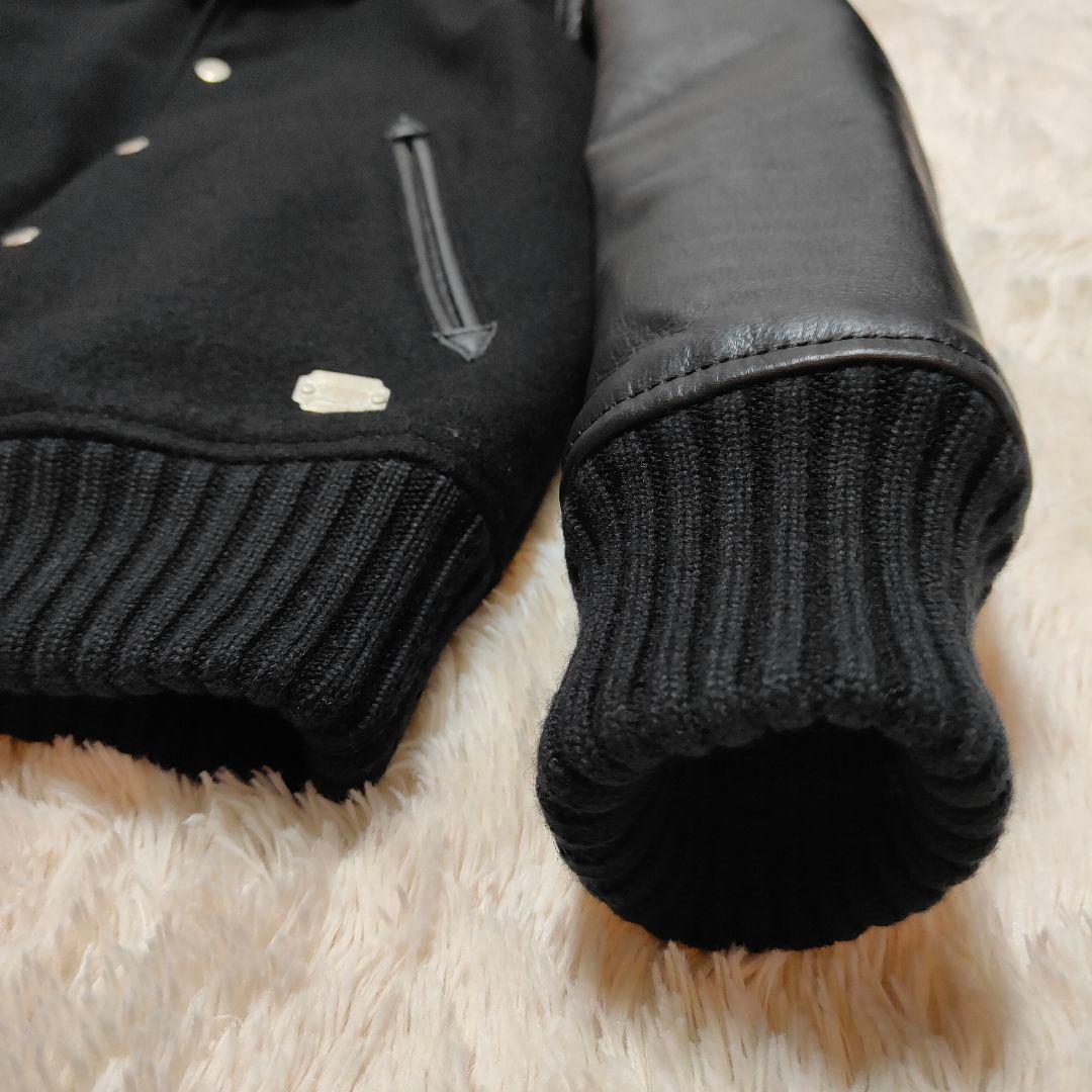 美品✨CRIMIE 袖レザー 牛革 ウール スタジアムジャケット M