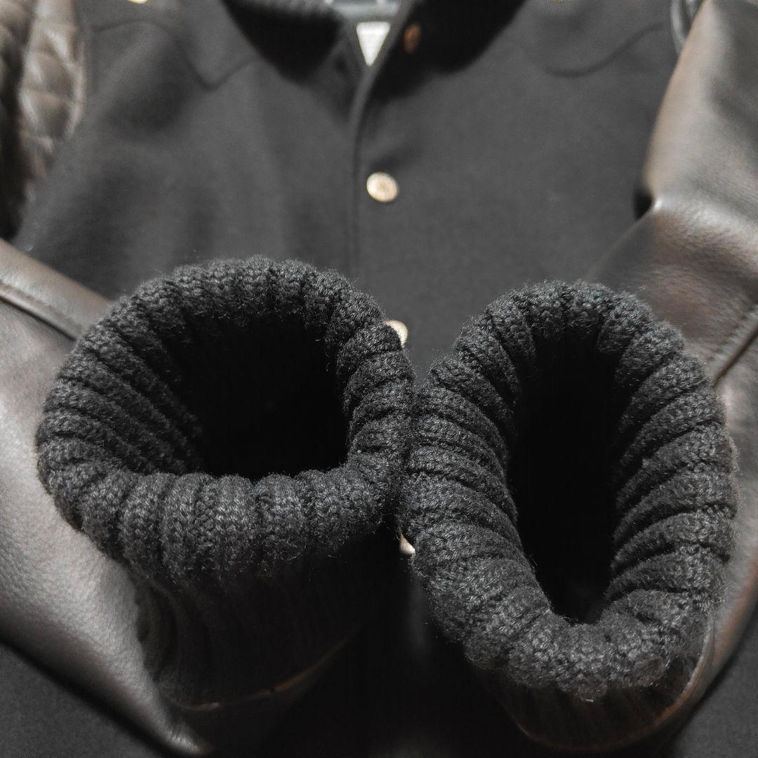 美品✨CRIMIE 袖レザー 牛革 ウール スタジアムジャケット M