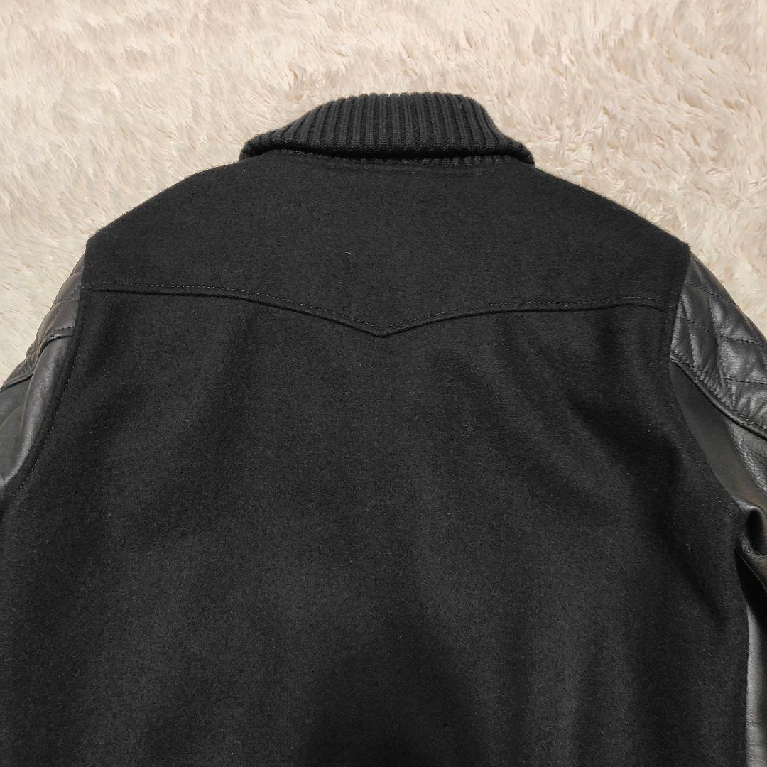 美品✨CRIMIE 袖レザー 牛革 ウール スタジアムジャケット M