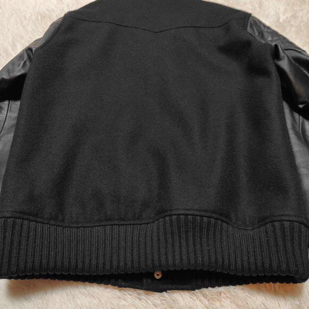 美品✨CRIMIE 袖レザー 牛革 ウール スタジアムジャケット M
