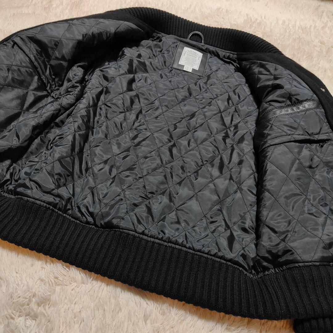 美品✨CRIMIE 袖レザー 牛革 ウール スタジアムジャケット M