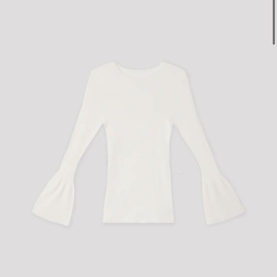 CFCL SOFT PORTRAIT BELL LSLV TOP WHITE 白