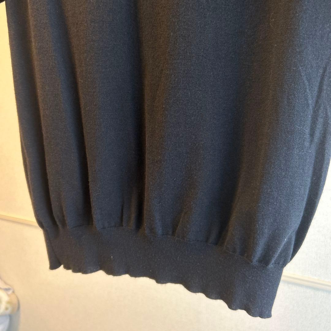 美品　状態良し JIL SANDER ブラック ニットポロ　イエロー襟