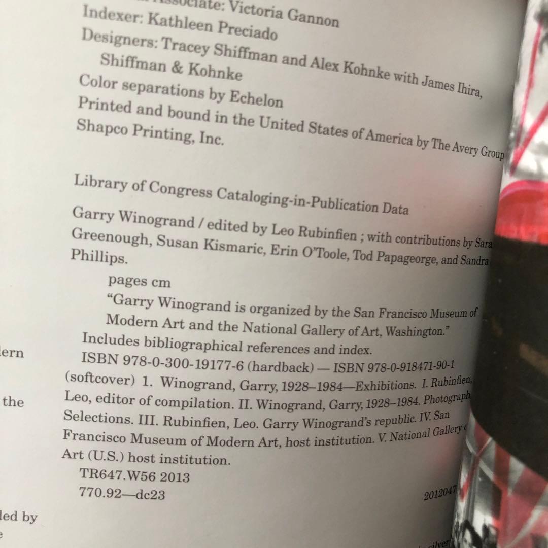 希少❗️写真集　Garry Winogrand(ゲイリー・ウィノグランド)