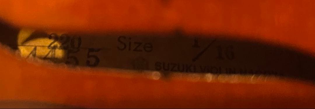 【週末限定価格】SUZUKIヴァイオリン1/16 No.220 Anno1993