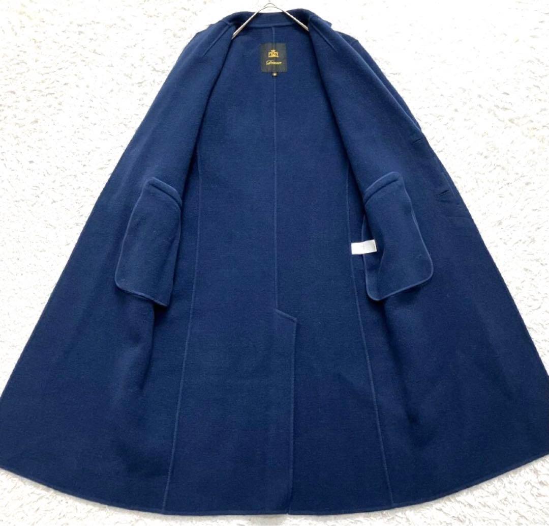 美品 定価16万程　drawer リバーコート ダブルフェイス シルク ロング丈