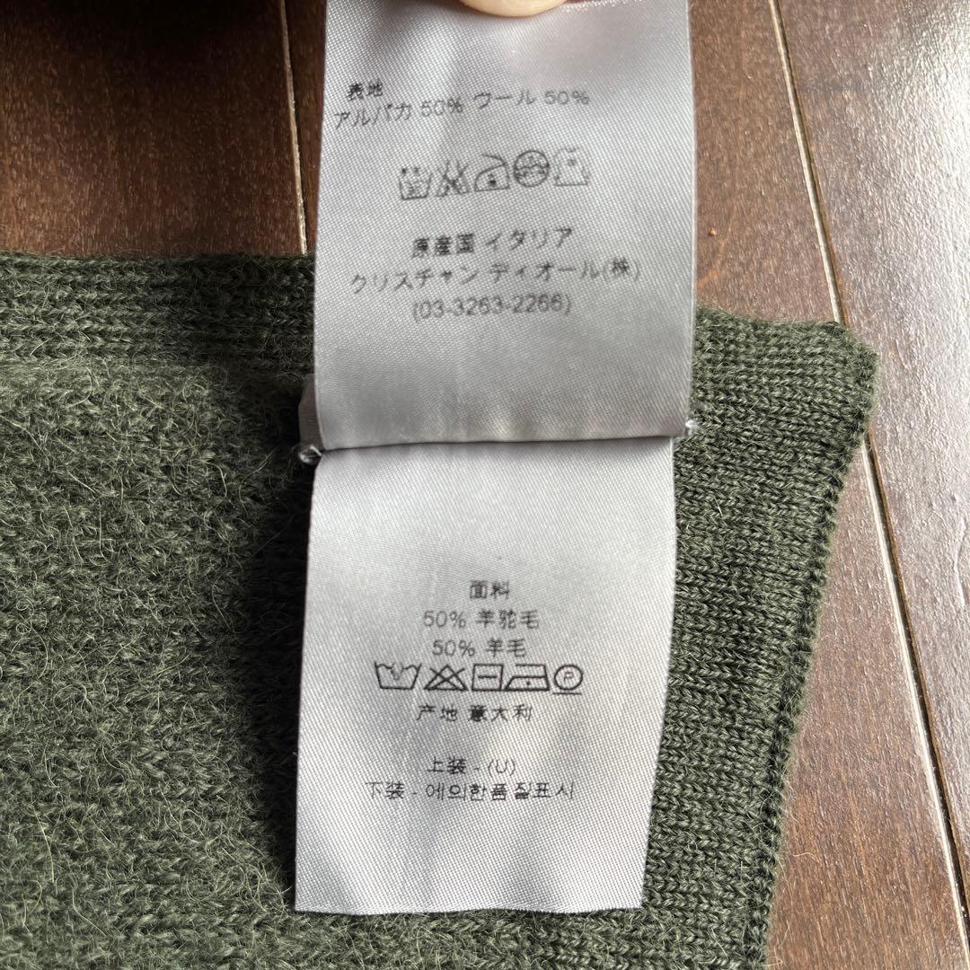 Dior HOMME ヘリンボーンアルパカウールニットマフラー