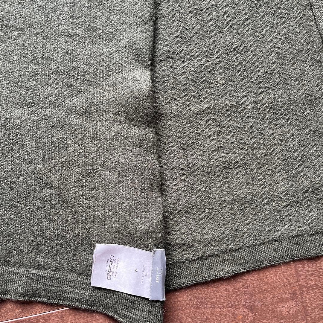 Dior HOMME ヘリンボーンアルパカウールニットマフラー