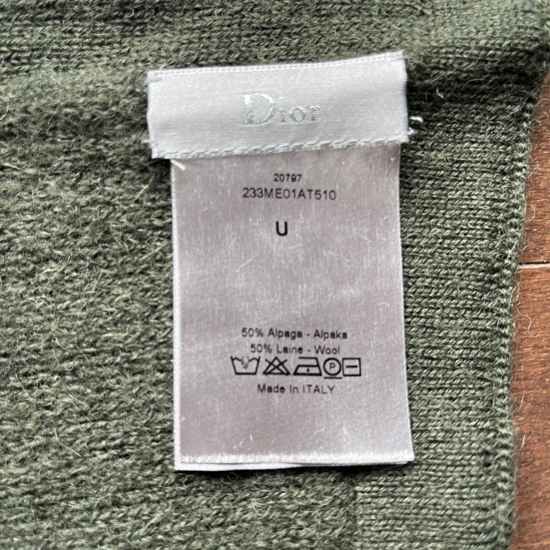 Dior HOMME ヘリンボーンアルパカウールニットマフラー
