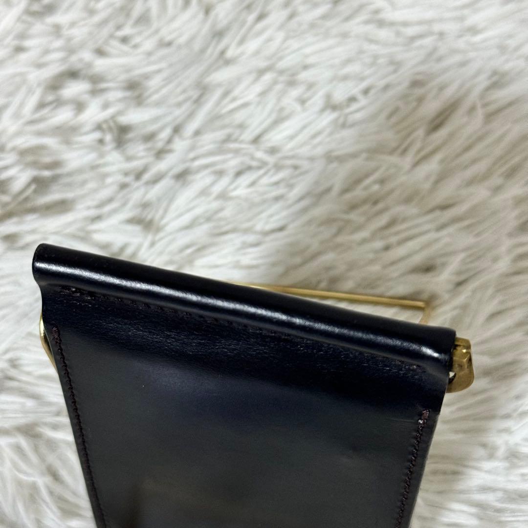 未使用品✨シュペリオールレイバー マネークリップ　レザー　ブラック　ミニ財布