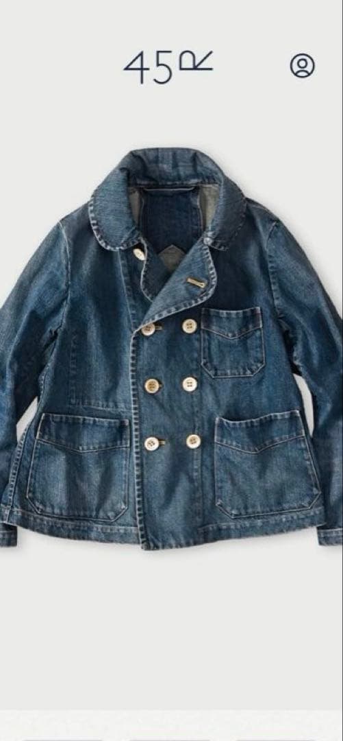 45r ライ麦デニムのアニーダブルジャケット（加工）